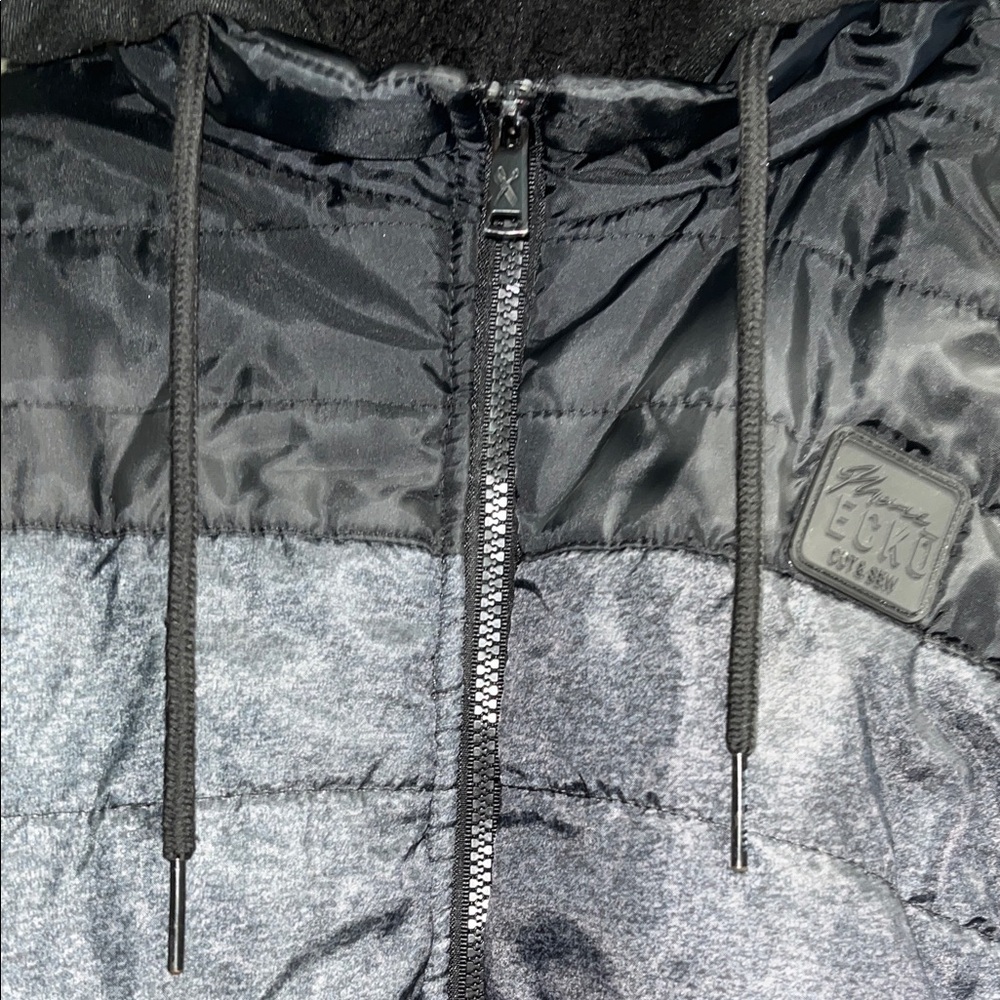Preowned Marc Ecko Puffer Jacket Hoodie Zip Up Size Large Y2K . - Picture 5 of 13